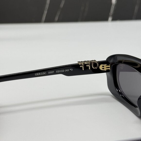 NEW OFF-WHITE OERI13C RENTON 1007 SUNGLASSES WOMEN OVAL BLACK EYEWEAR